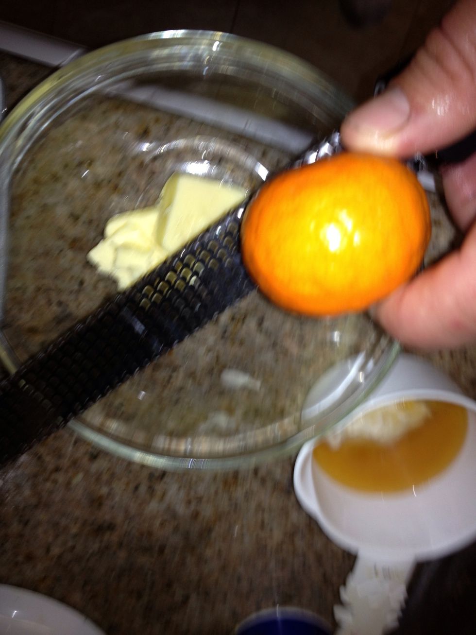 Mixed with the Zest of 1/2 an orange.