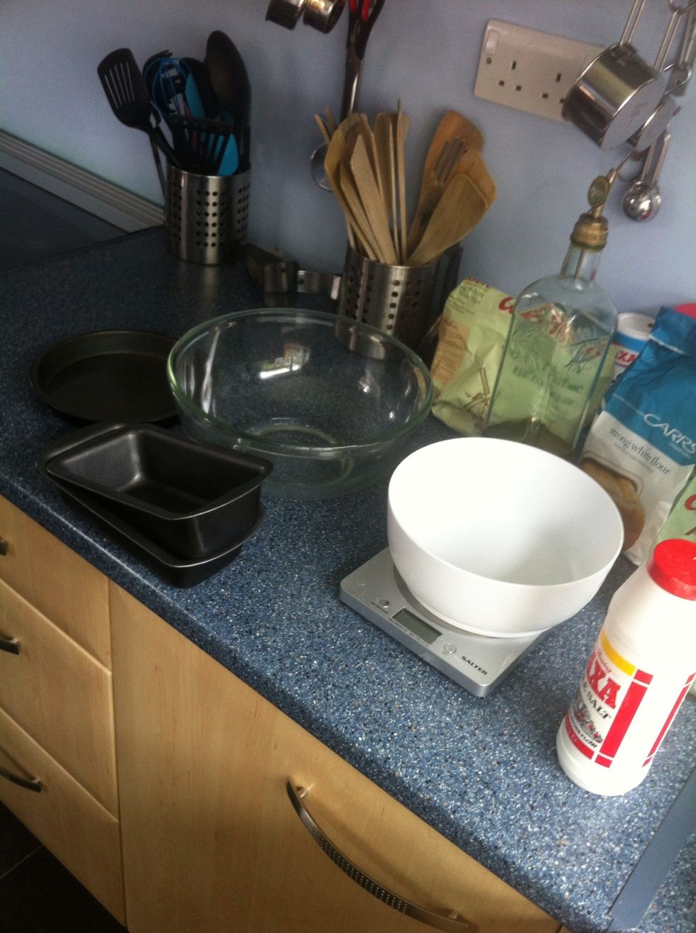 Mixing Bowles and ingredients at the ready.