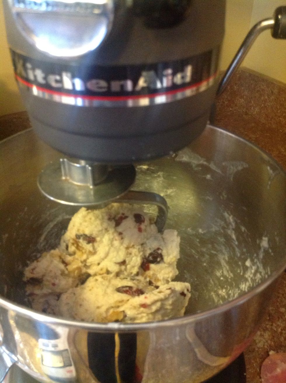 Mixing with dough hook