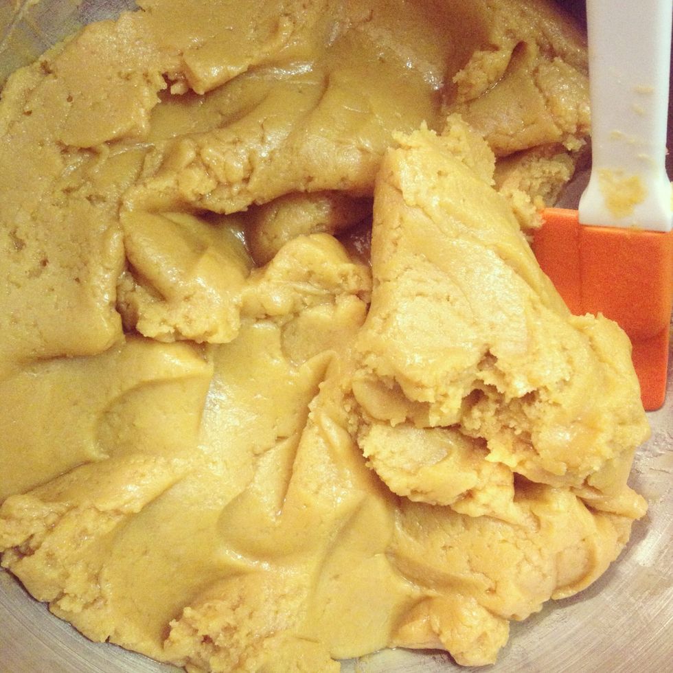 Mixture will be thick. Chill at least 1 hour. Preheat oven to 350\u00b0 before you begin rolling dough.