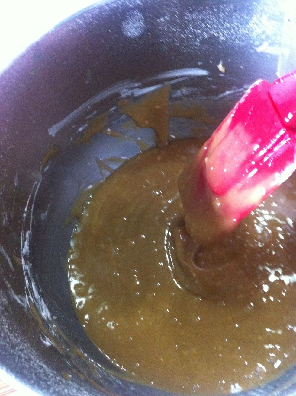 Mixture will be this thick.