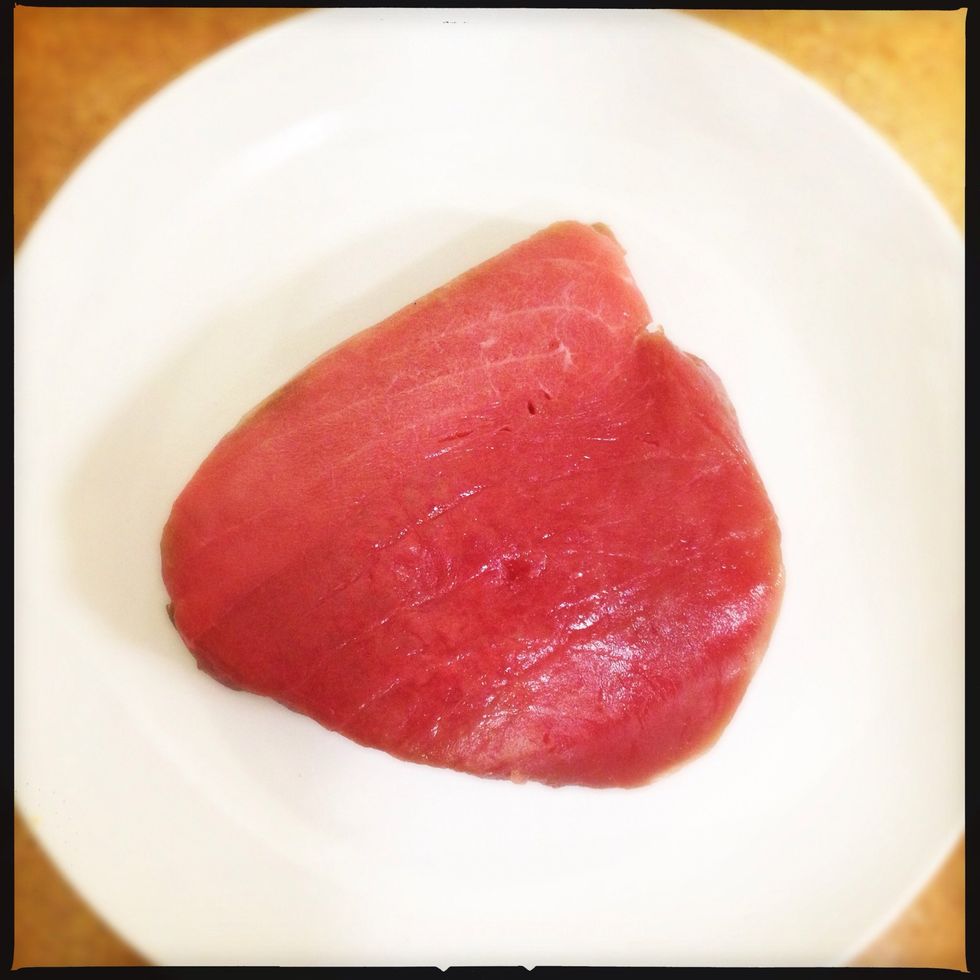 Mmm, start with a beautiful piece of tuna!