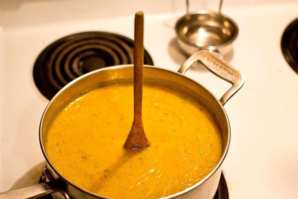 Mmmmm. So smooth and thick the wooden spoon stands up.