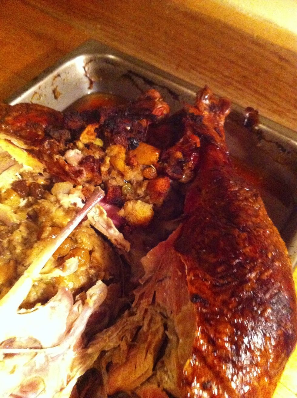 Moist stuffing @ 165 degrees.