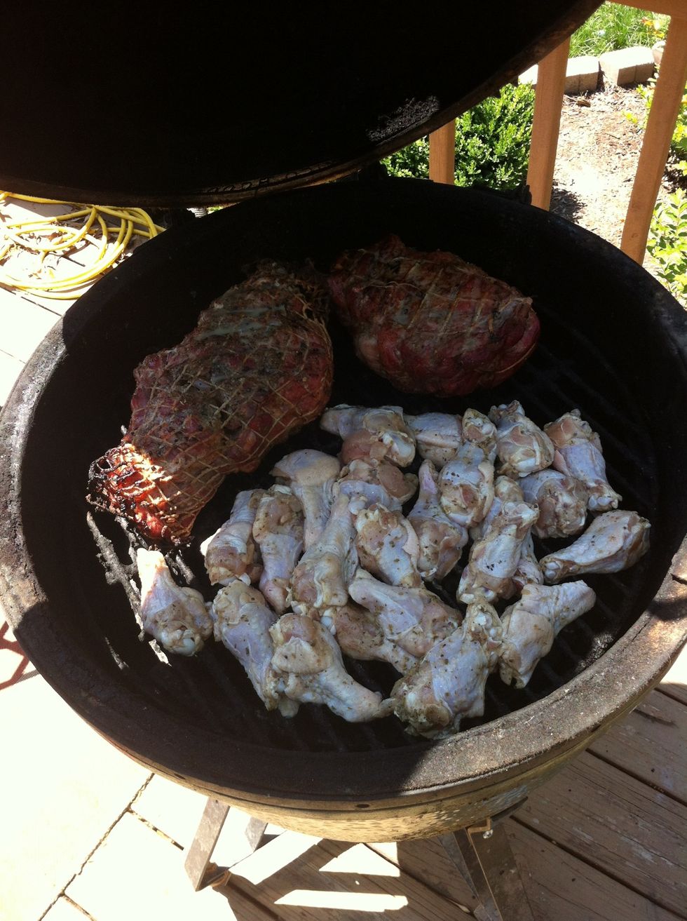 Mojo pork after 2 hours getting happy with some Cuban wings!