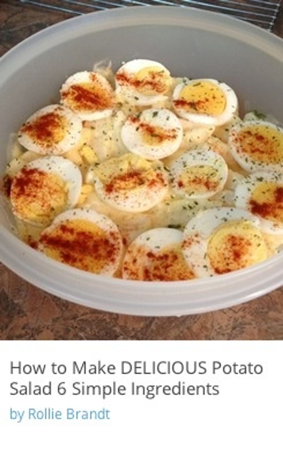 Mom's EASY, delicious Potato salad carried on 40 years in my house & now 3rd generation. Check out this guide! (See? Paprika & parsley on top)