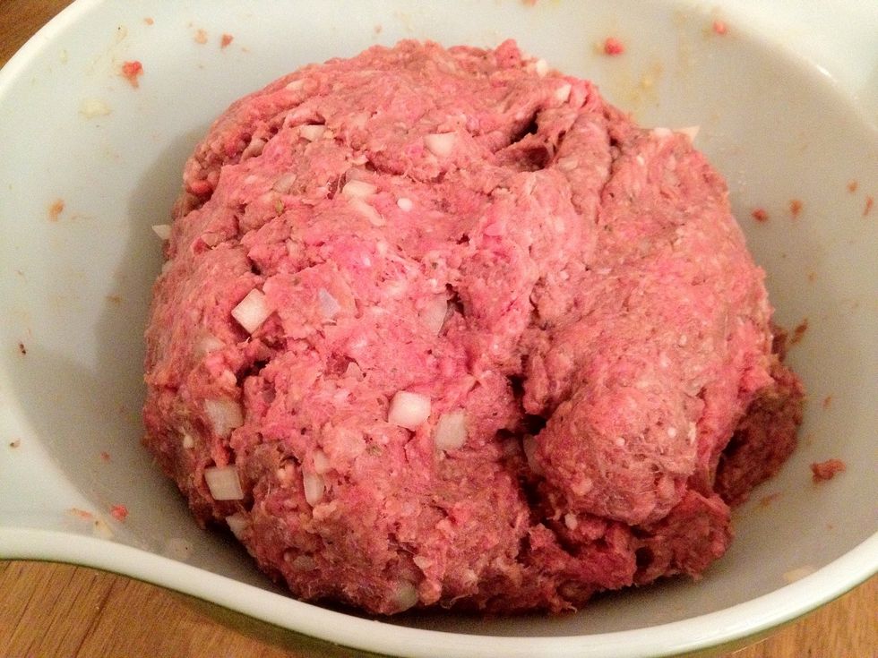 Moosh the mixtue together till thoroughly blended.