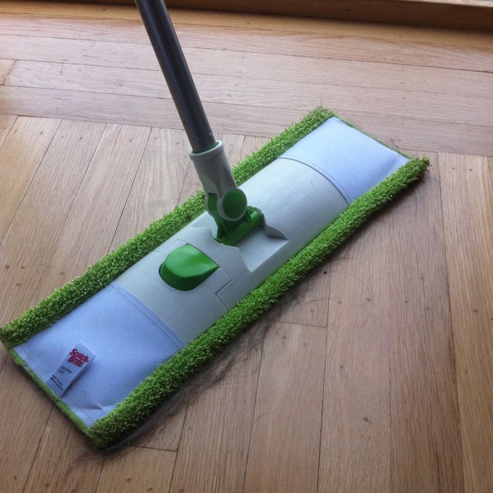 Mop around a bit until you have a good collection of hair.