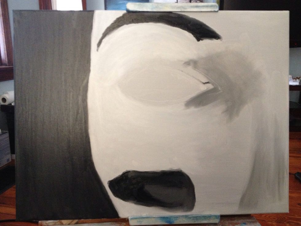 More black to the cheek to thicken the marker up and give it some dimension.