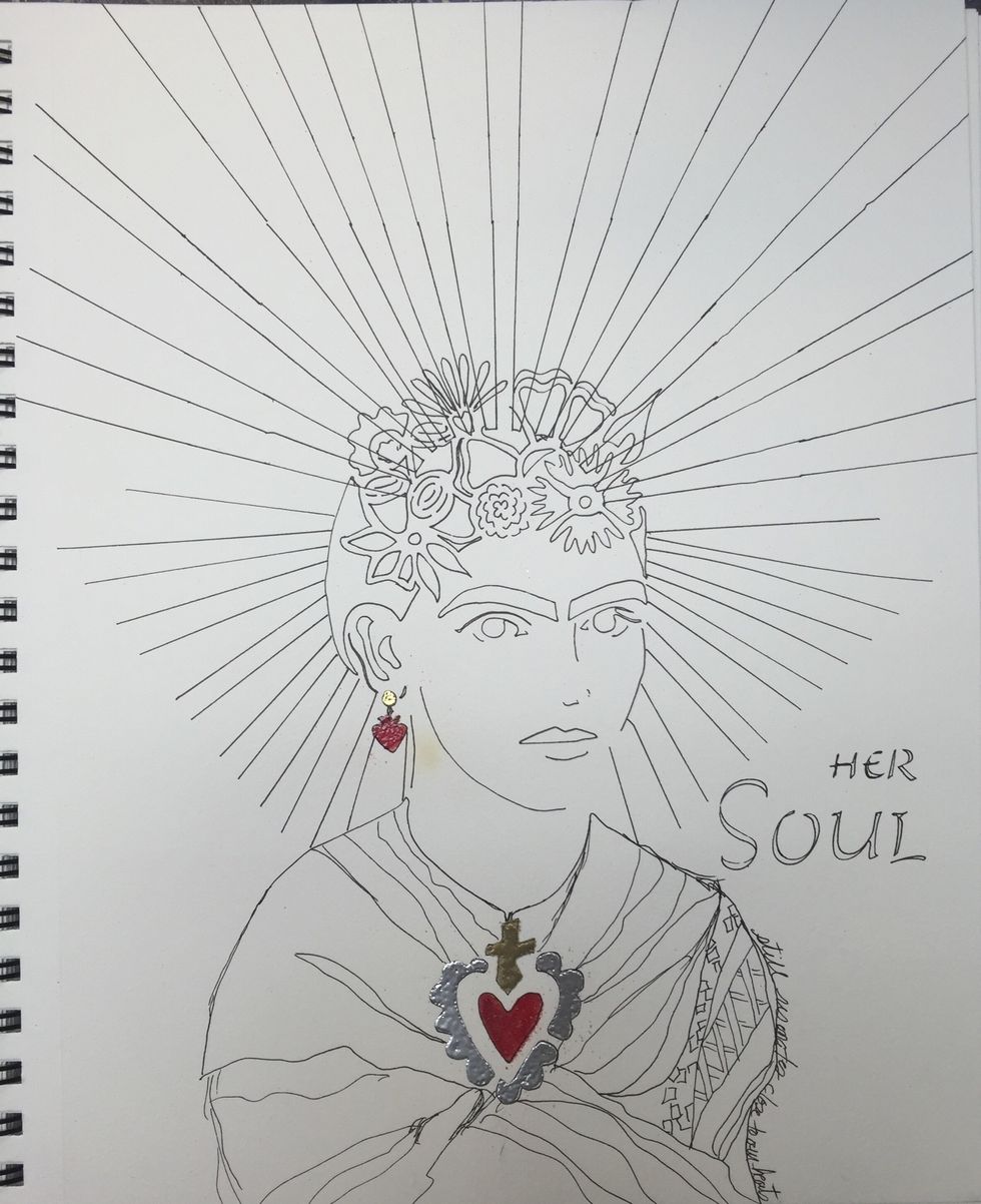 More embossing, on the heart and earrings