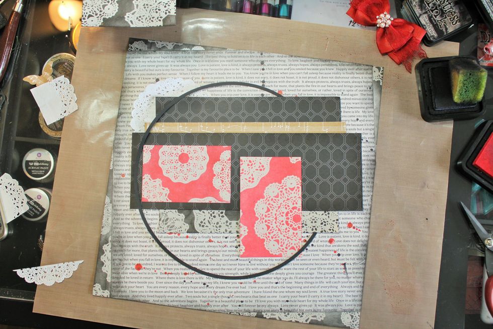 More layering with the ring under some and over other layers.