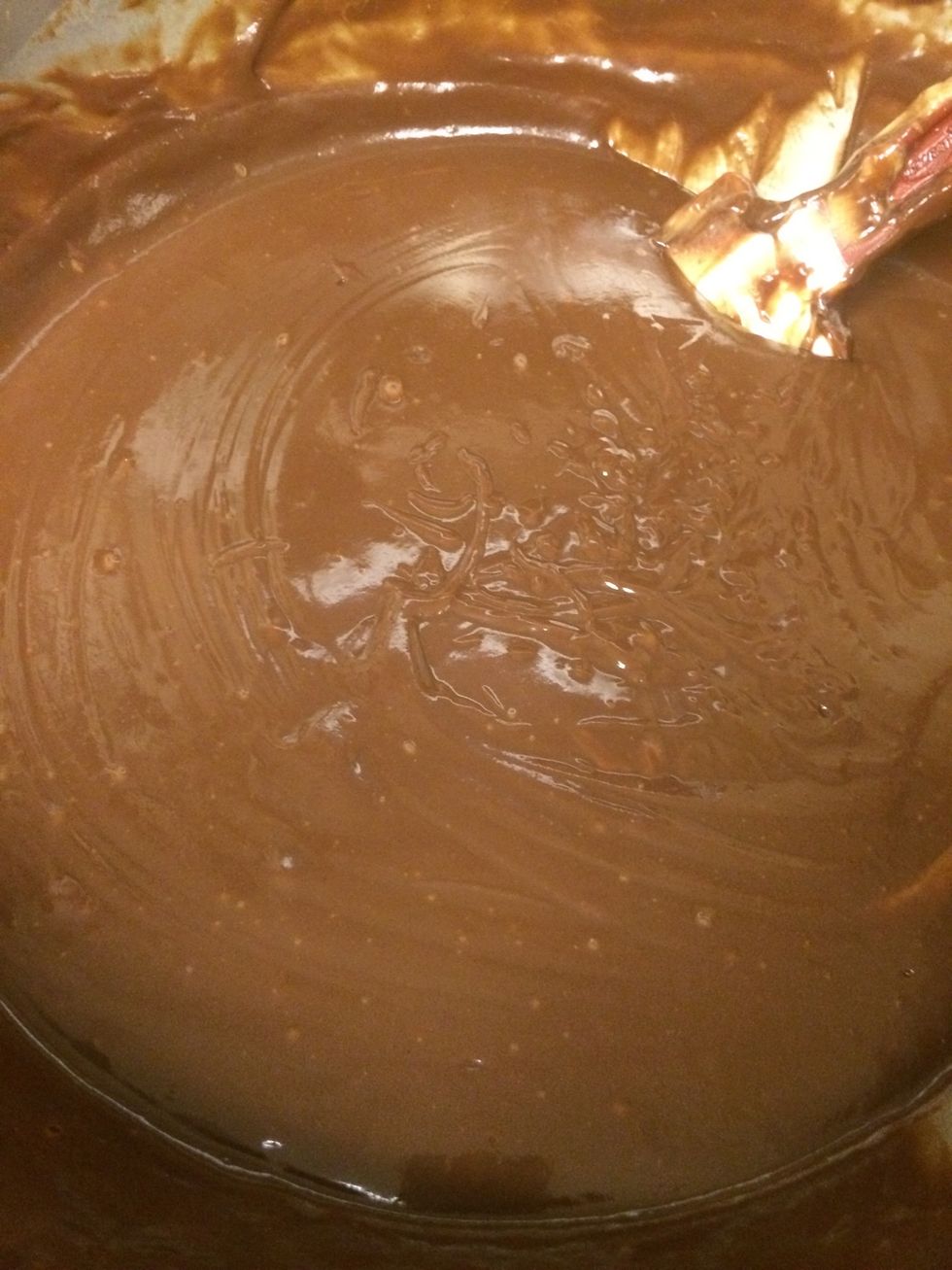 More milk chocolate ganache is made for the mousse.