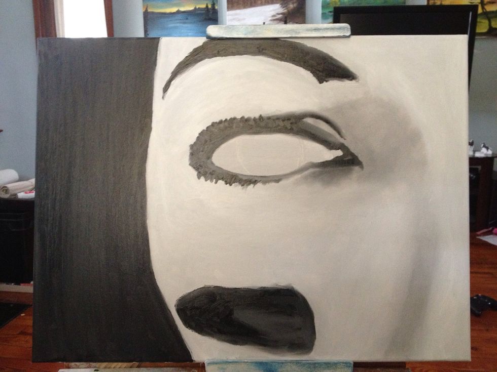 More shadow around the eye. Lots of subtle variance in shadow depth. Start building out the eye lashes.