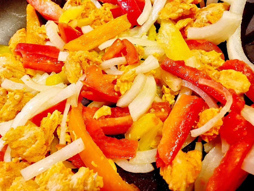 More veggies and sriracha chicken. There are a couple of frozen vegetable medleys that could save even more time if you prefer. You can also precut and freeze your own favorites.