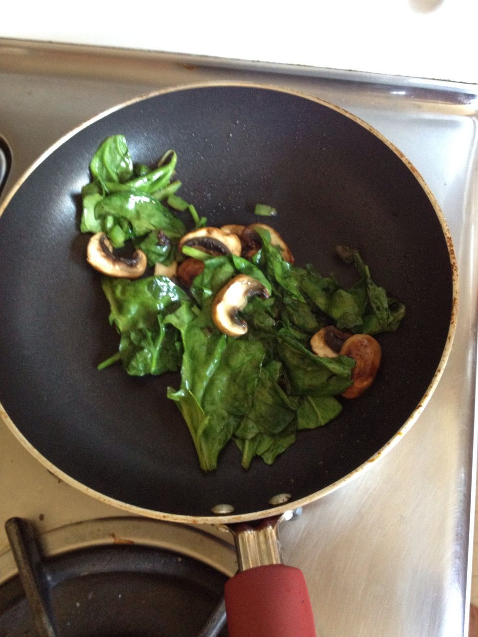 More veggies (spinach cooks much faster than the rest, so I added it last.