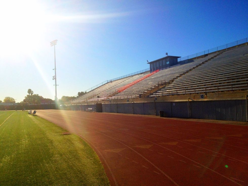 Most community colleges or local high schools have a track that is available to the public you may want to check for hours.