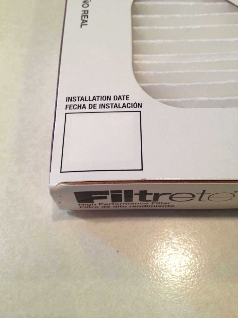 Most filters will have an area to use for making a note of the installation date. If not, be sure to write on it somewhere.