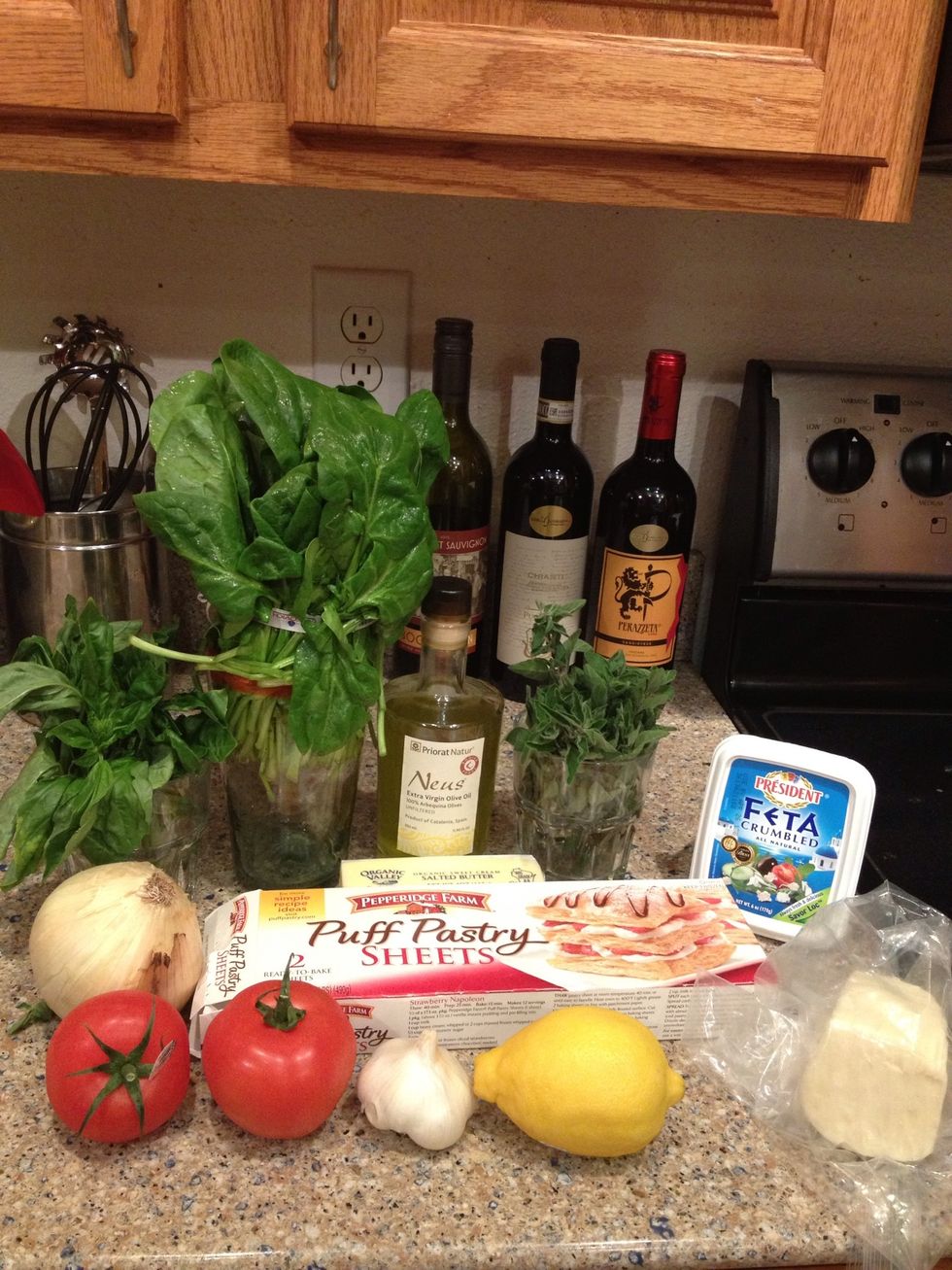 Most of the ingredients pictured... Bread crumbs didn't make an appearance...