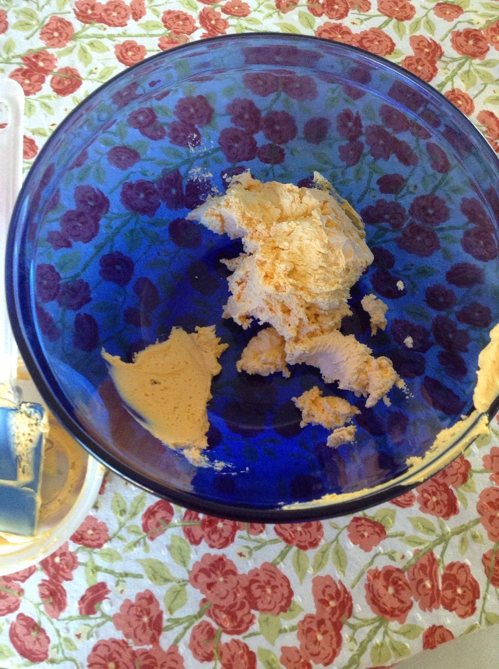 Most recipes called for that orange cheese in a jar. I used "pub cheese" in a tub from Trader Joe's grocery store for a more flavorful variation.