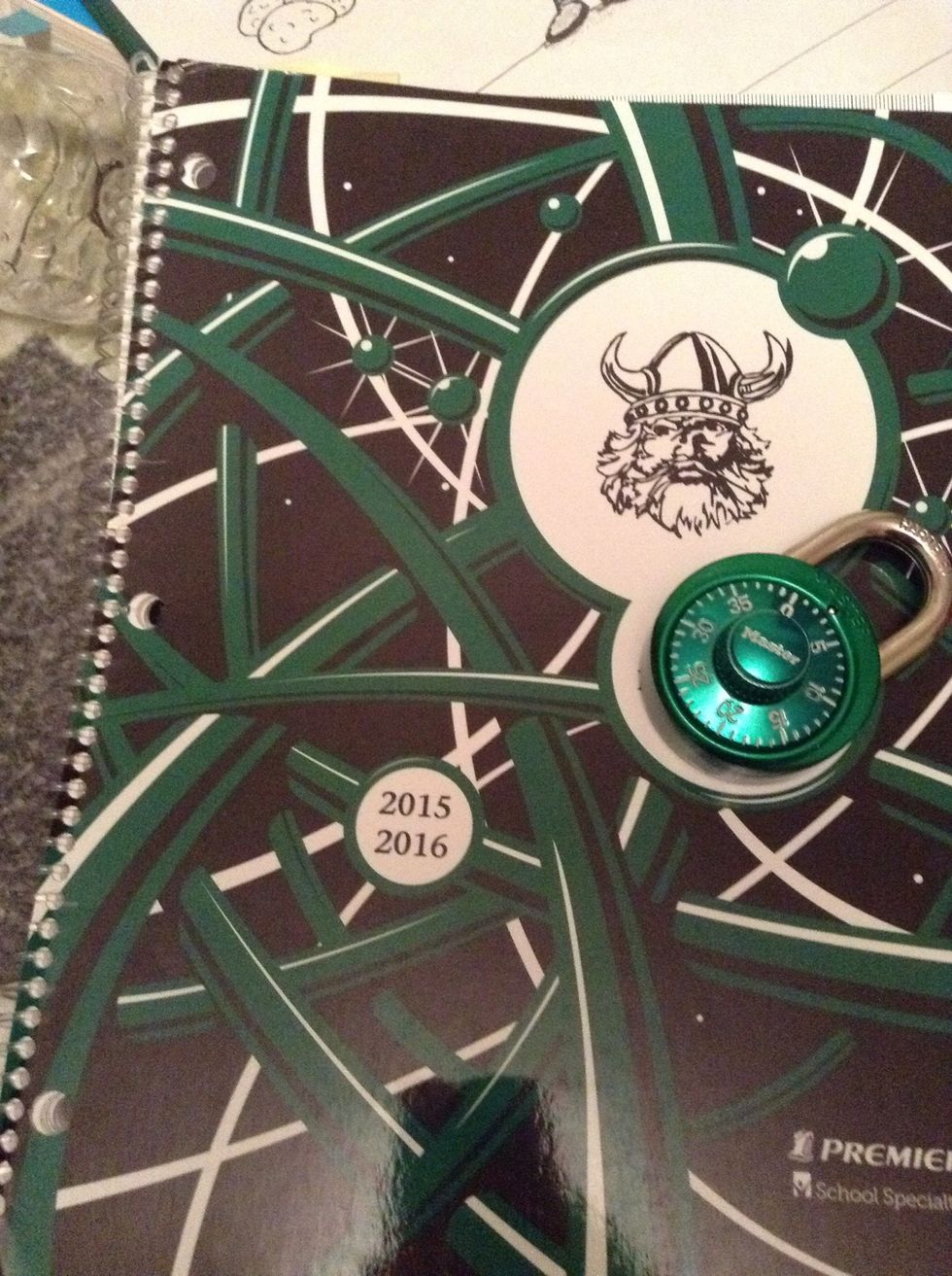 Most schools give out planners (I covered up my school name with a lock!) but if your school doesn't, you might want to buy one. They are really helpful!