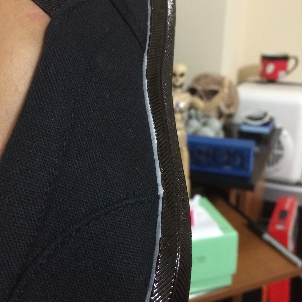 Most shoes have a lip so make sure you get all in there. This is where the fine marker is used. Also, make sure the markers are the same so u don't end up with two different shades