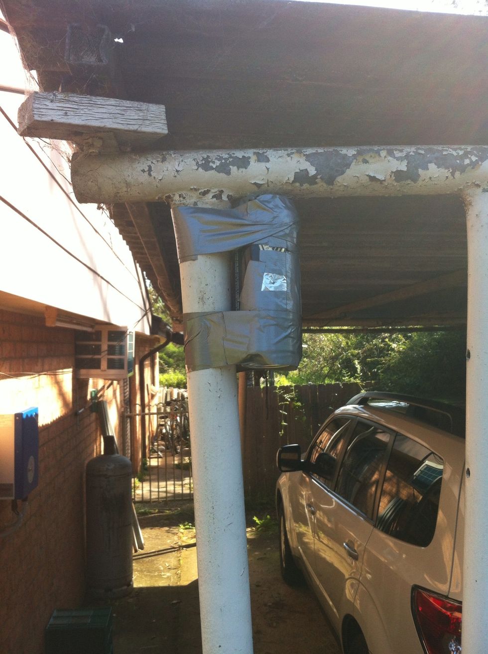 Mount your tin where it won't freak people out, facing the sun. Leave a sign on it if you like. Once it's secure get a pin and make the tiniest hole in the tin. Now.... Come back in 3,4,5 6 months