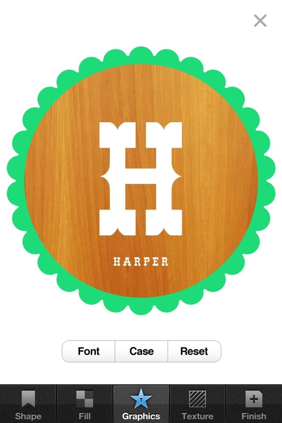 Move and scale text until it looks good.