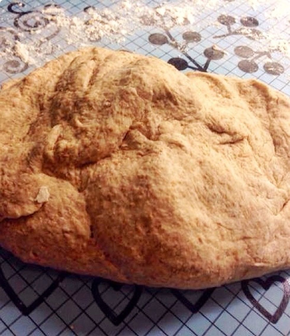 Move it to your baking mat and kneed it shortly.