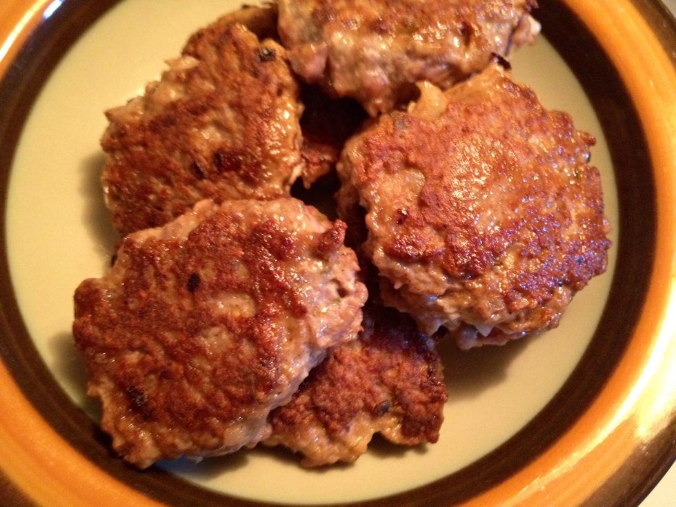 Move onto a plate to make room for the next batch. It's no problem if thy aren't cooked all the way through, they will be ready when you put them back in the sauce.