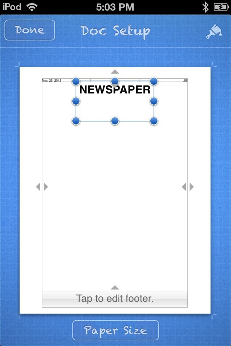 Move the Banner to the middle of the sheet.