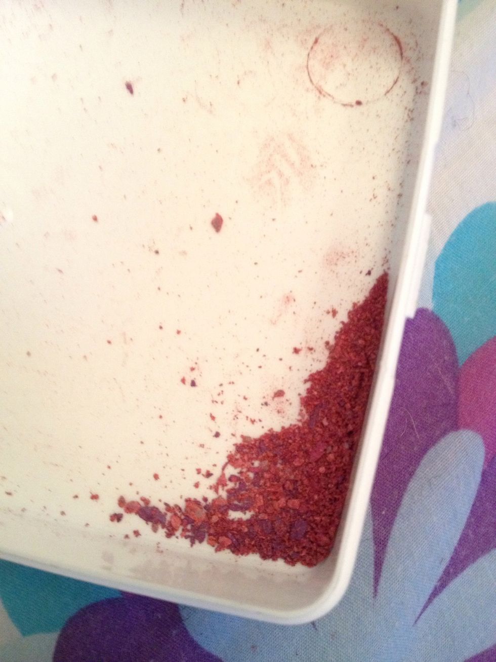 Move the eyeshadow to a corner.