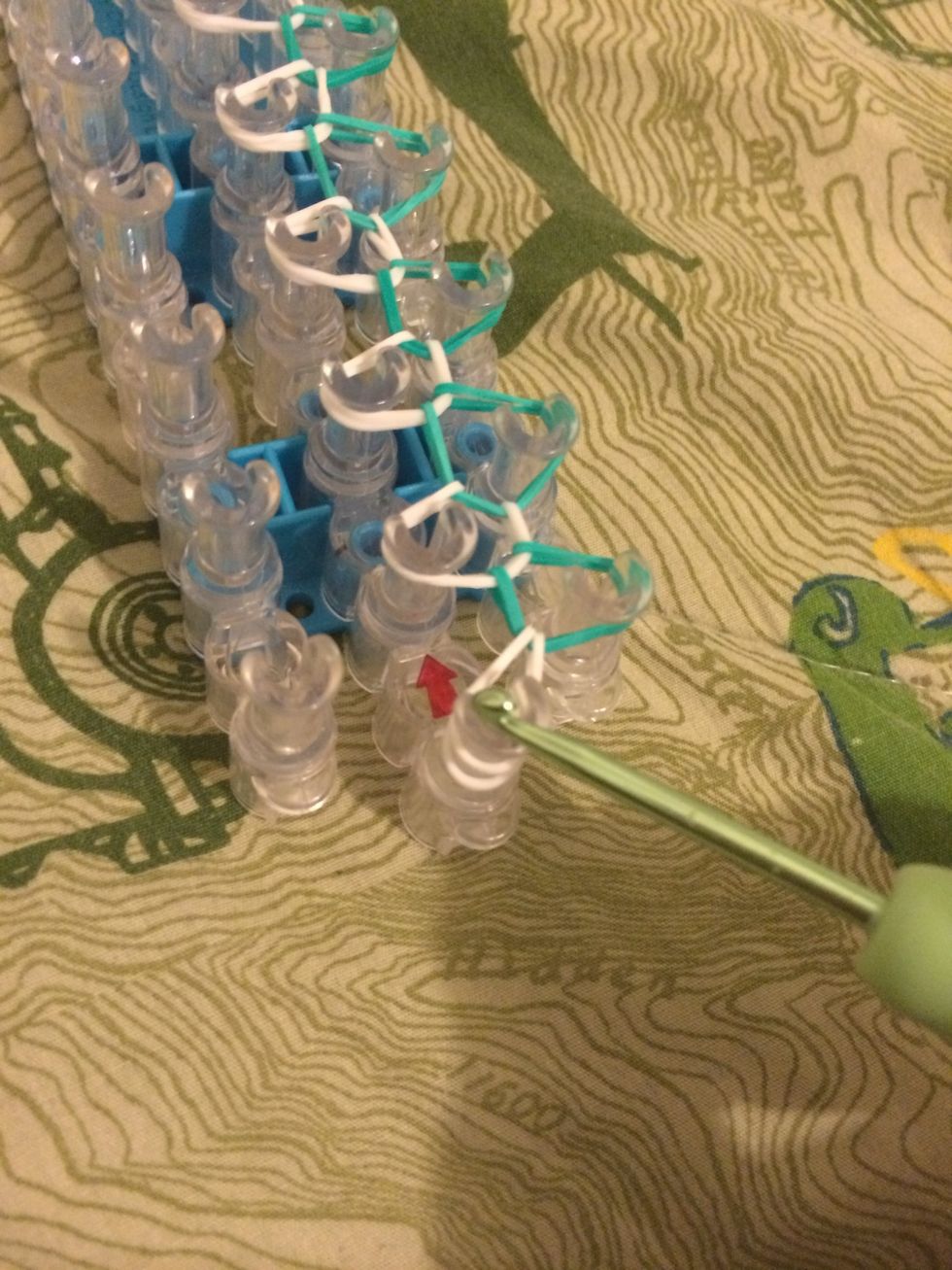 Move the last band to the adjacent pin