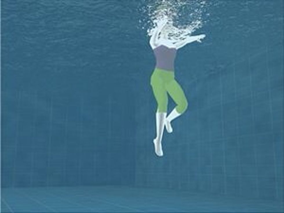 Move your arms closer and farther apart from each other at the same time. When moving your arms, try to feel the water. Feeling the water helps you keep your head above the water.