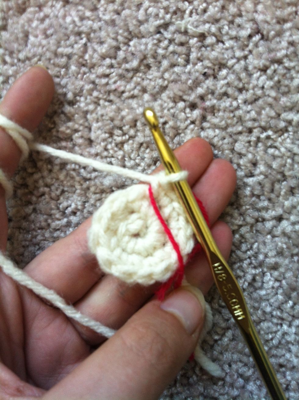 move your stitch marker up in front of your last single crochet.