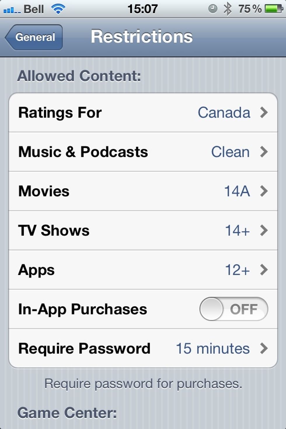 Movie/tv: doesn't hide them in iTunes but prevents viewing on device. Apps: if an app has been installed higher than the rating is hidden. In-App Purchases: if you have kids, turn off