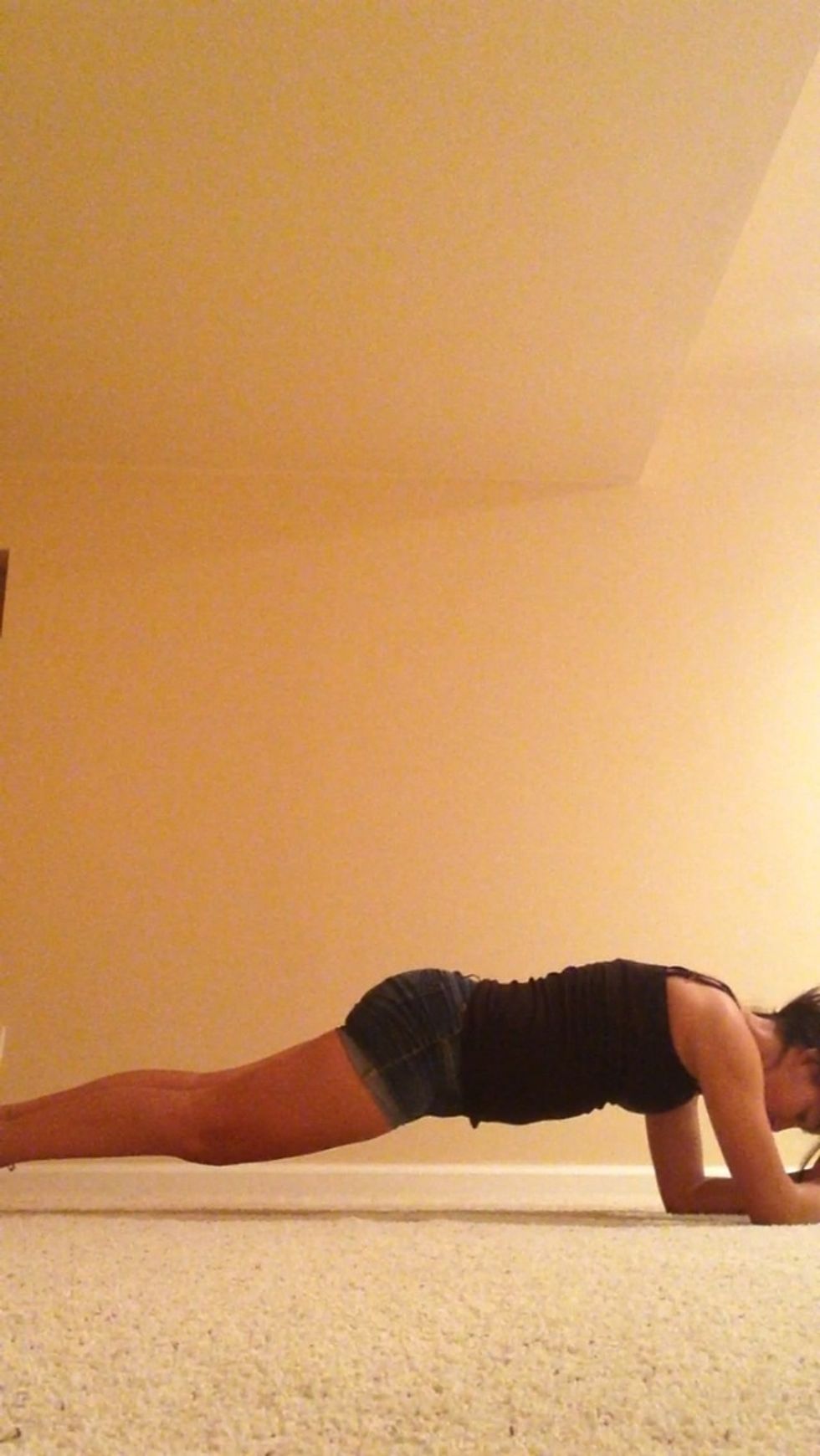 Moving on form into a plank position and hold for about 1min