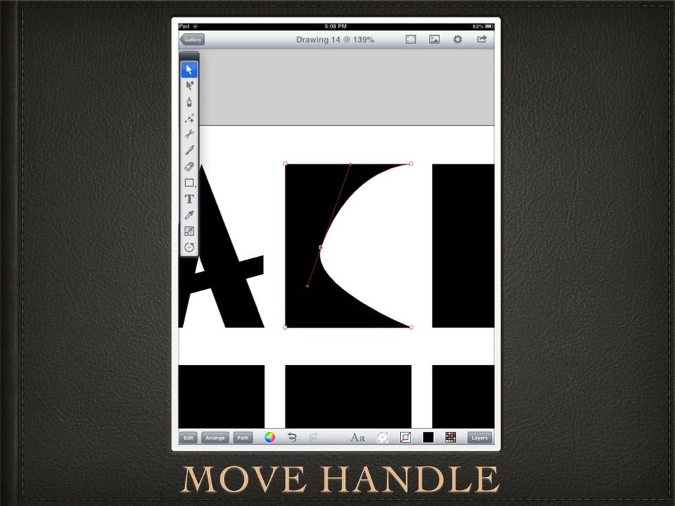 Moving the TOP HANDLE.