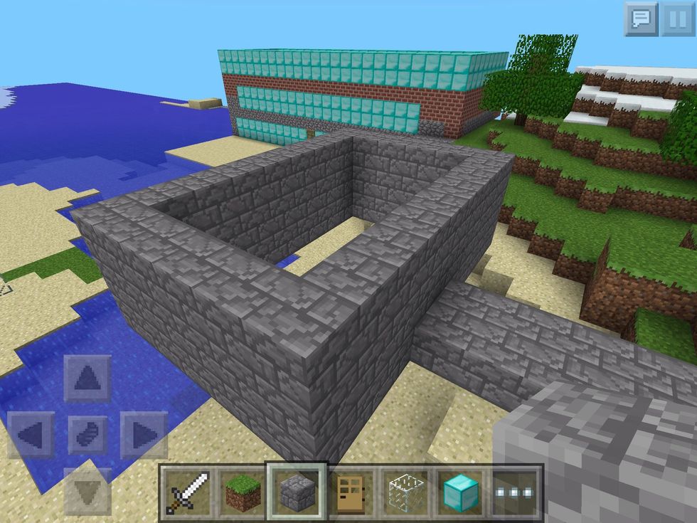 Moving up four blocks.