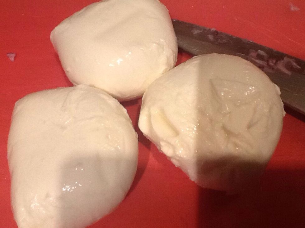 Mozzarella, slice these and add to salad