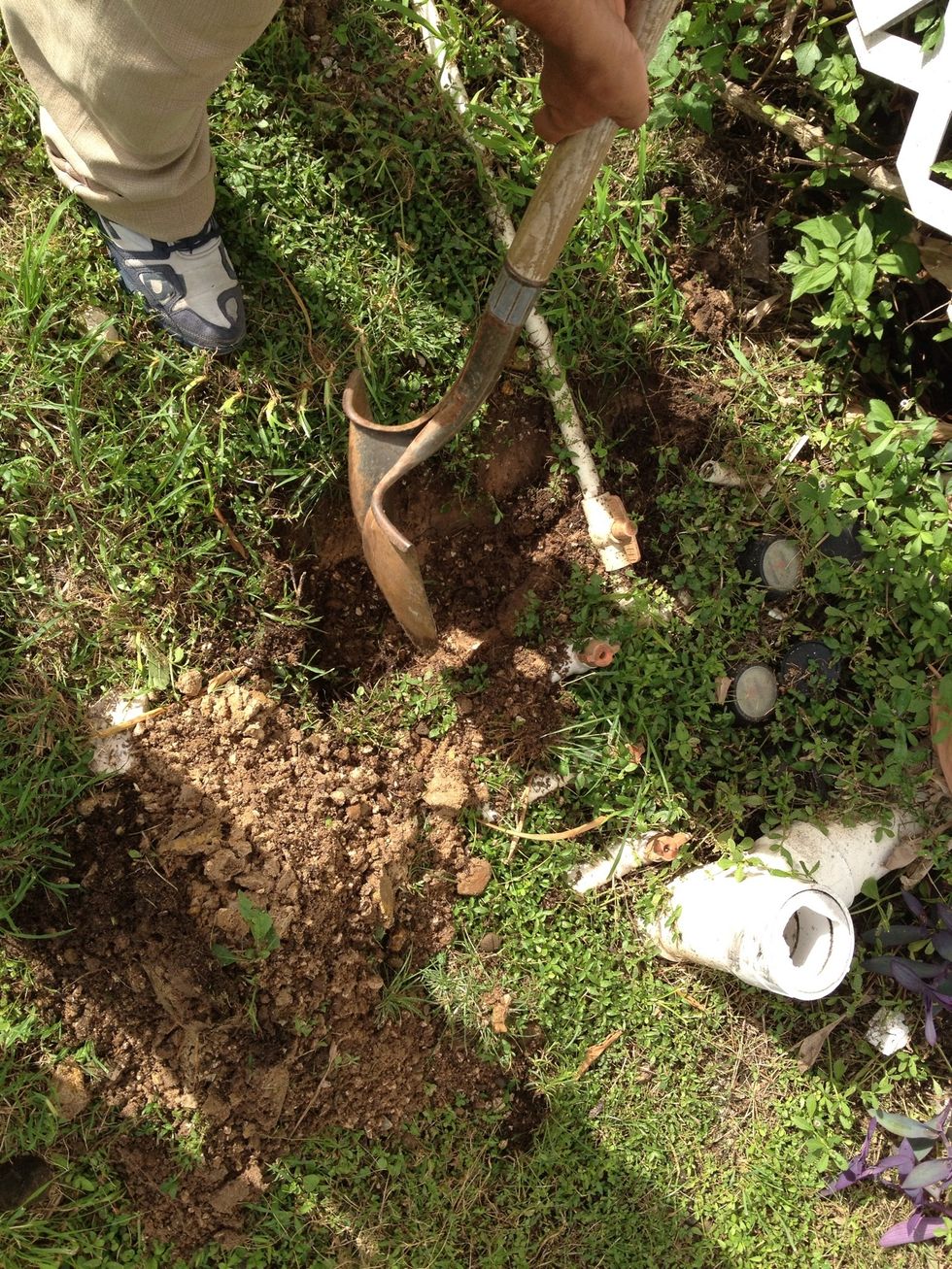 Mr. Chun, the med school's grounds keeper as well as a personal friend, told me the pipes had been changed a while back and helped me dig up the current pipes being used. Thank God he mentioned it.