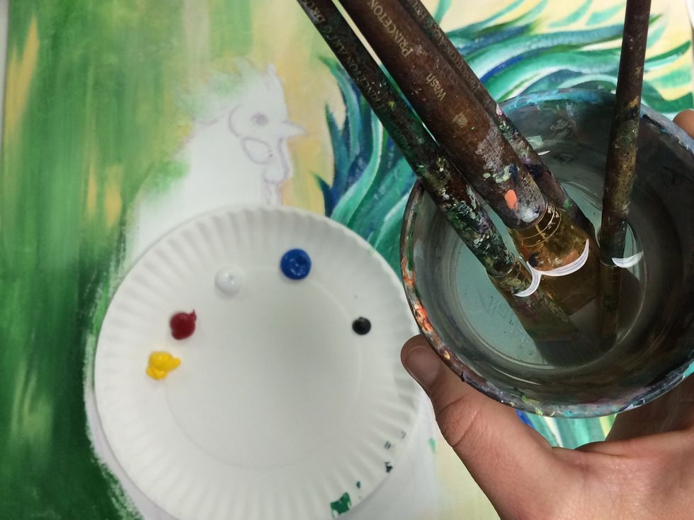 Much better. Now we will use some more colors. Yellow, red, blue, white, and black.