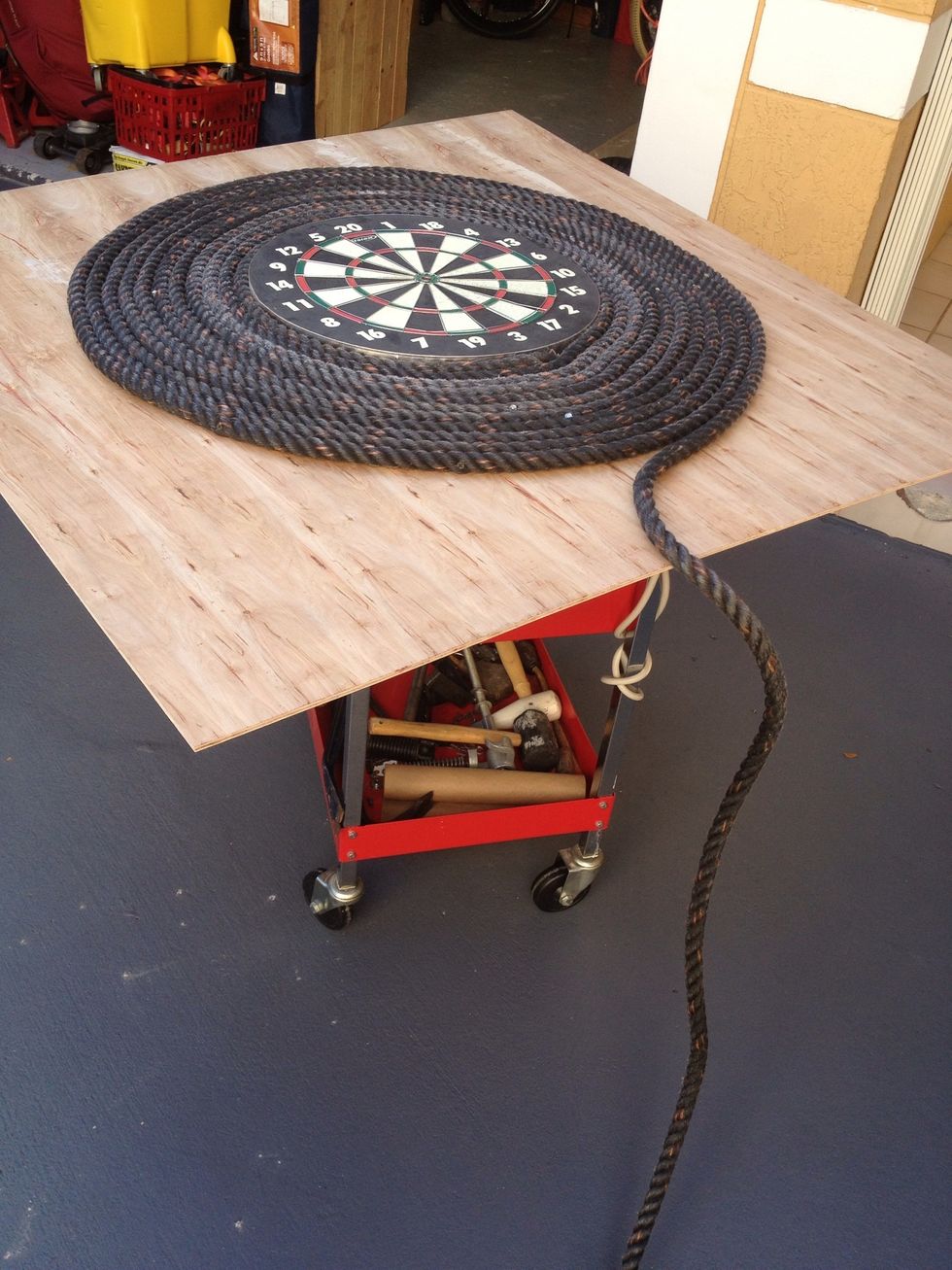 Much easier up higher and I could spin it on my service cart