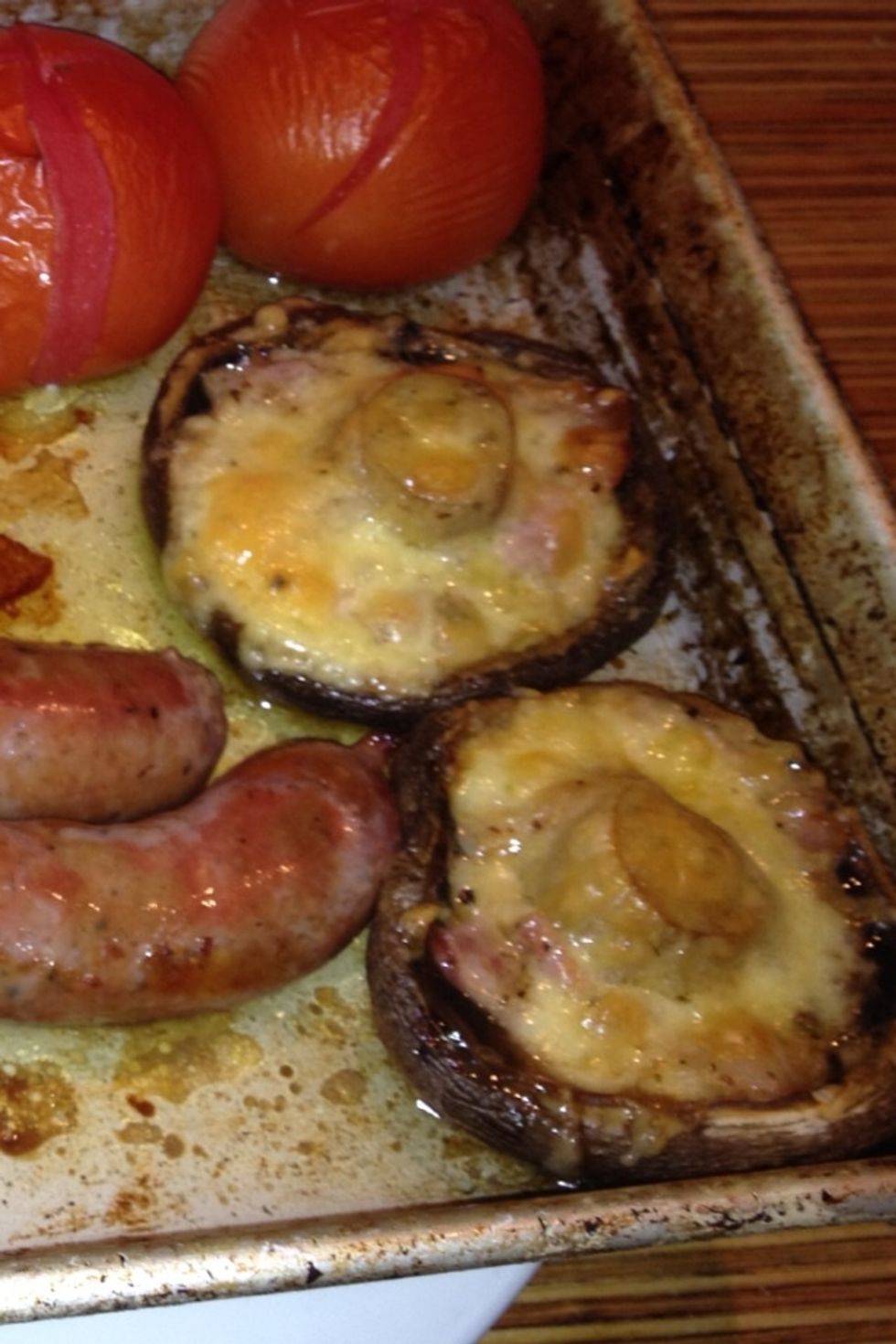 Mushrooms are now golden brown , you can make these as a snack or a side dish for dinner or lunch