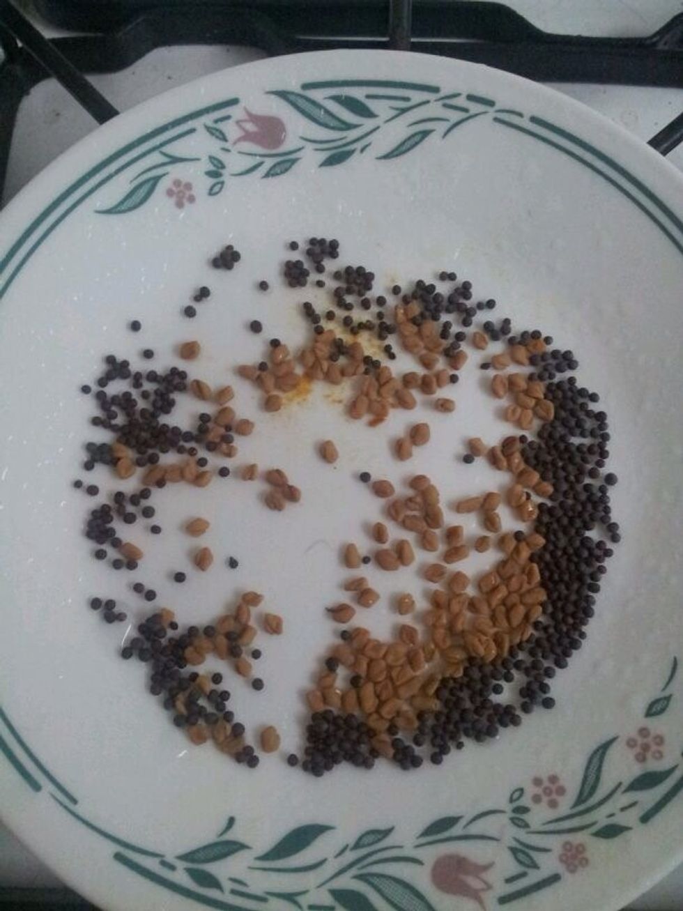 mustard seeds and fenugreek seeds