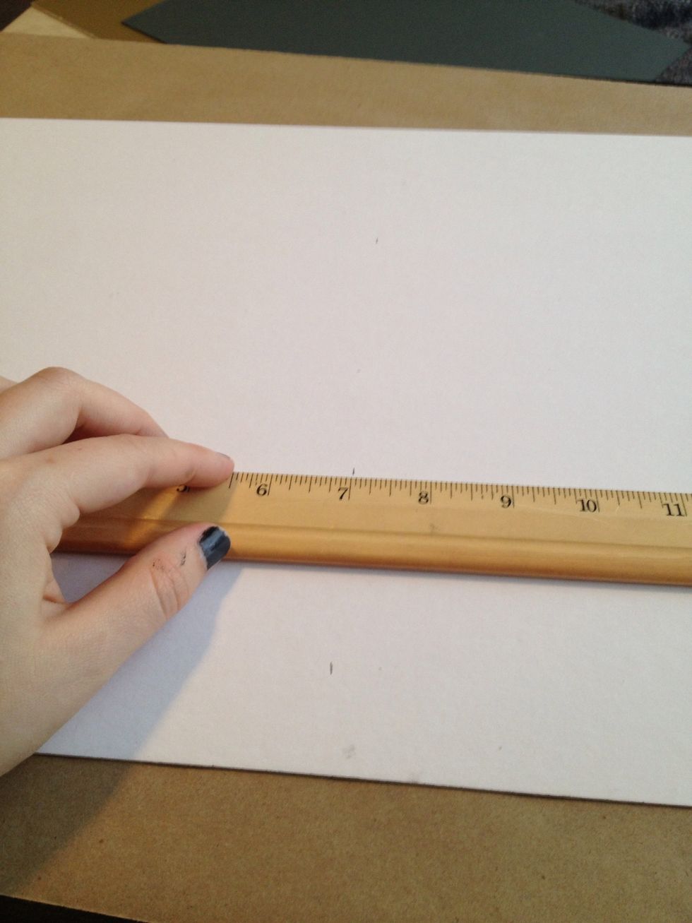 My board was 11x14, my image is much smaller so I cut the board in half. Using a ruler I marked 7 inches along the board