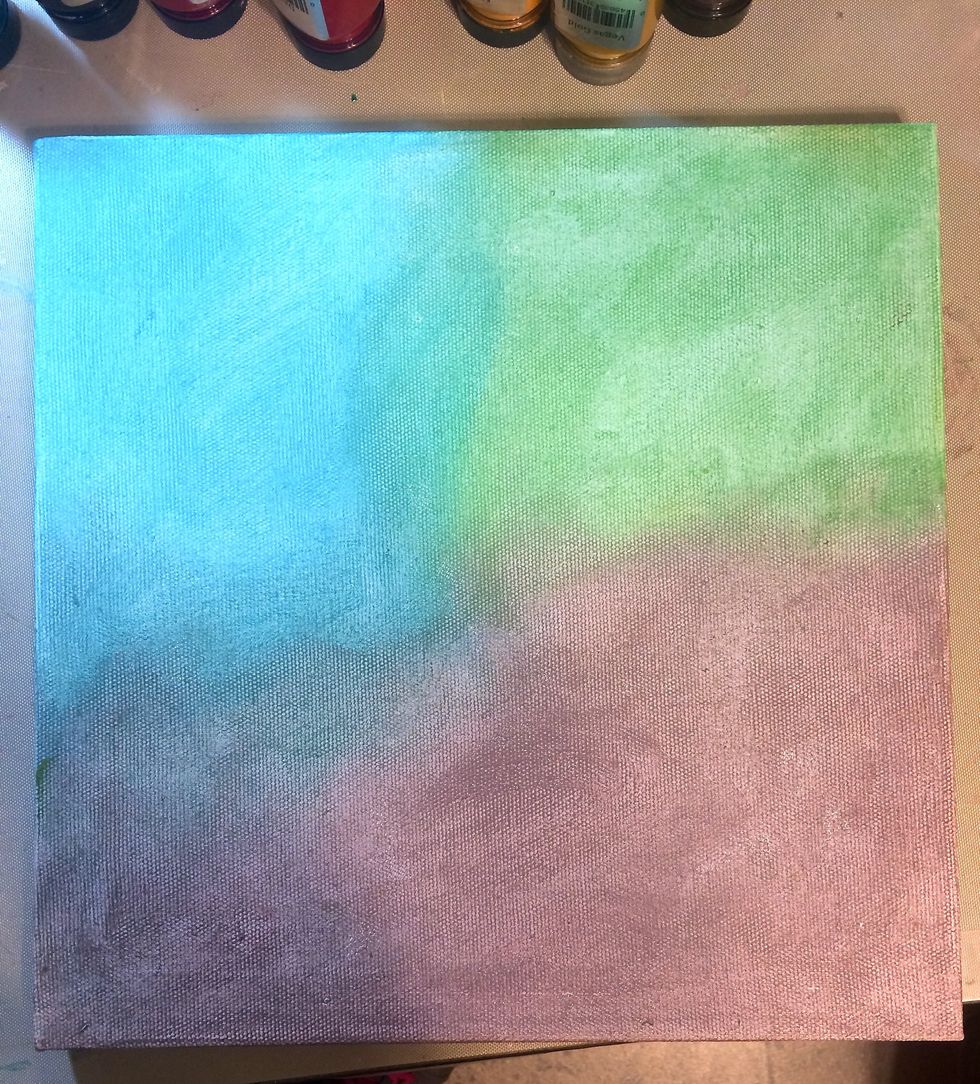 My canvas is covered with Dimensional Medium rubbed in.