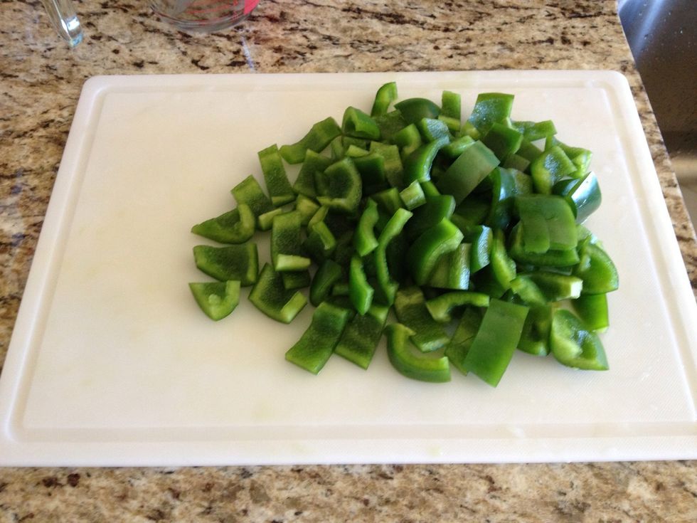 My chopped one inch sized bell peppers
