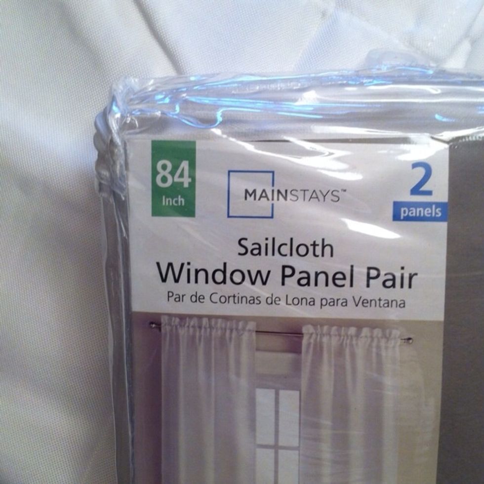 My curtains of choice were cheap white ones from Walmart. Any color would work.