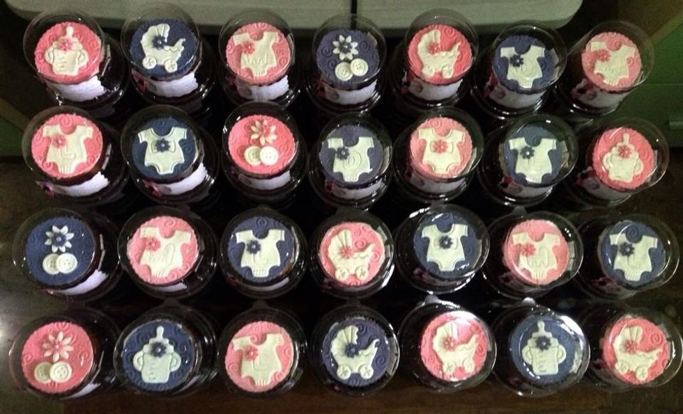 My custom cupcake giveaway for my daughter's baptism. :) I was so happy that I finished on time.
