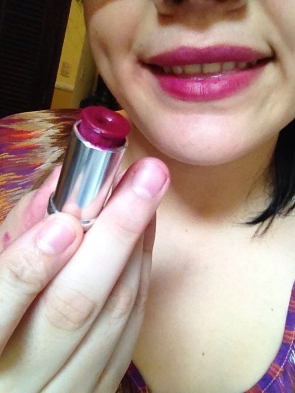 My end result \ud83d\ude0a lipstick looks weird beacuse of my container and i did it way too quickly. But the color result is what i wanted